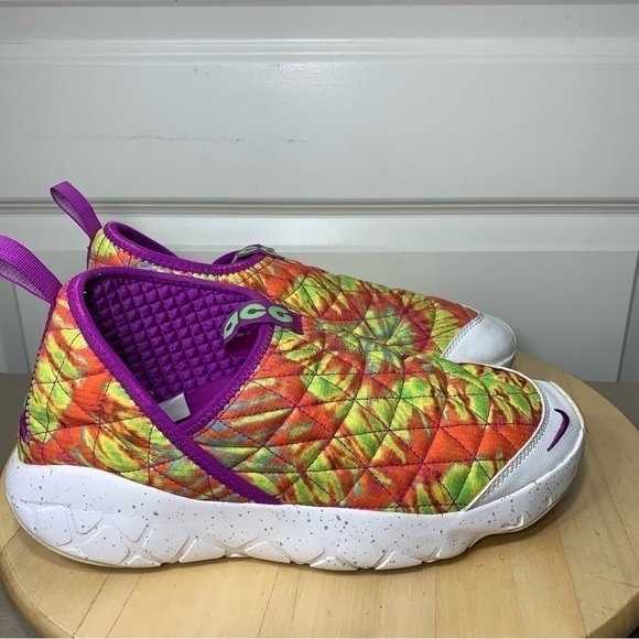 Nike acg Chunky Sneakers Men Sz 9.5 Tie-Dye Purple Green Slip on Shoes cw2463 - Picture 9 of 16